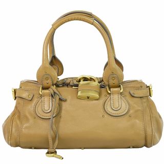 クロエ(Chloe)の本物 クロエ Chloe パディントン ハンドバッグ レザー ベージュ Paddington バッグ 中古(ハンドバッグ)