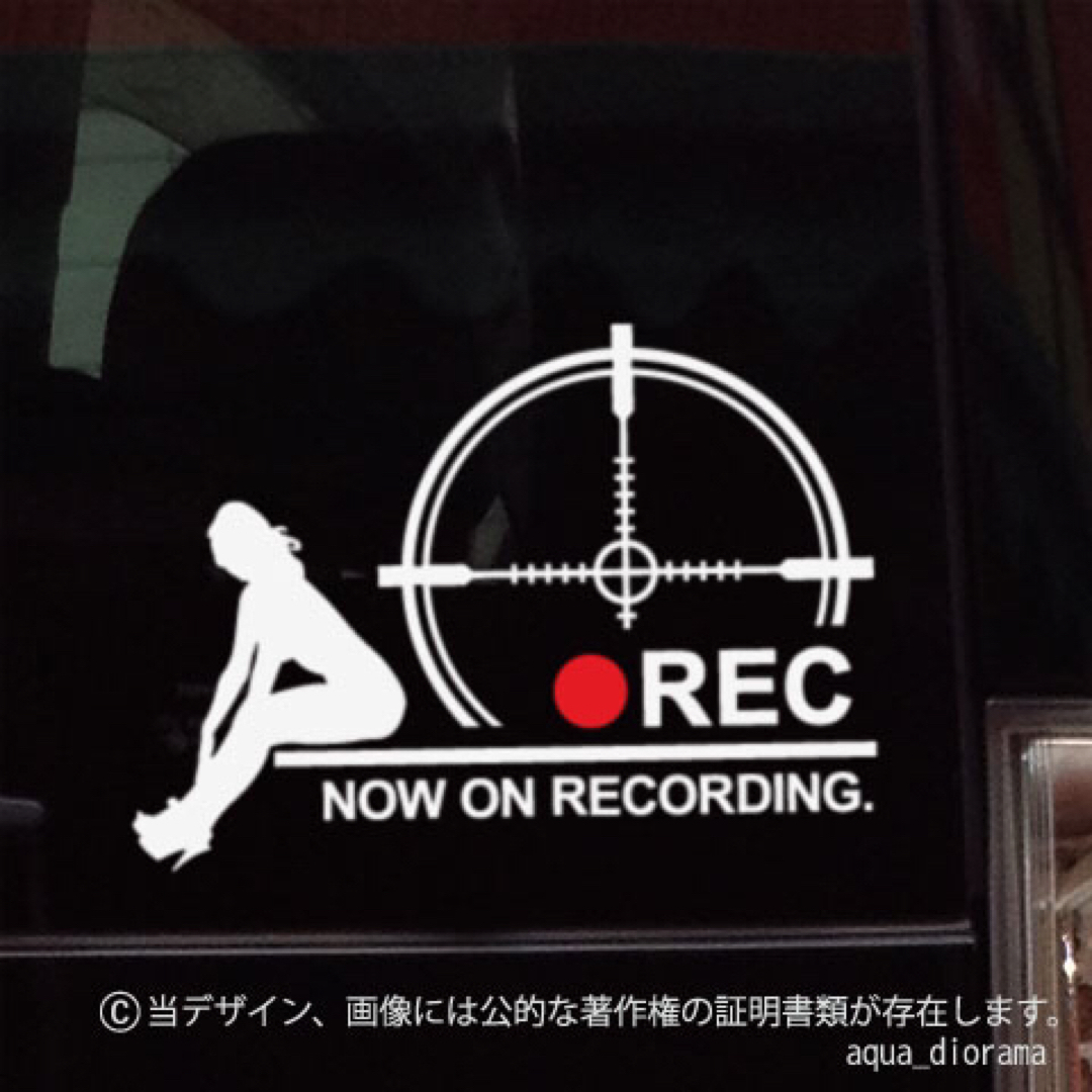ドライブレコーダー/ドラレコ録画中ステッカー:ノーズアート/サイト01