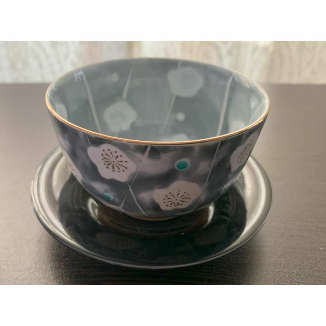 有田焼(アリタヤキ)の有田焼　染錦槍梅　茶托付仙茶揃　茶器５個セット インテリア/住まい/日用品のキッチン/食器(食器)の商品写真