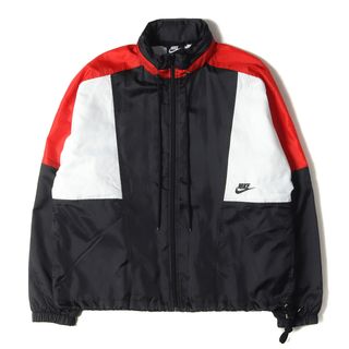 ナイキ(NIKE)のNIKE ナイキ ジャケット サイズ:M 18AW ウーブン ジャケット リ イシュー AS M NSW JKT WVN RE-ISSUE AQ1891-010 アウター ブルゾン ウインドブレーカー 上着 ブラック レッド ホワイト 【メンズ】【中古】(ブルゾン)