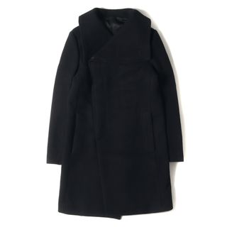 リチウムオム(LITHIUM HOMME)の美品 LITHIUM HOMME リチウムオム コート サイズ:42 20AW メルトン ハイネック ラップ コート HIGH-NECK WRAP COAT LH20-7210 フライフロント 比翼仕立て ブラック 黒 アウター ジャケット ブルゾン【メンズ】【中古】(その他)