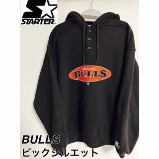 スターター(STARTER)の【レア】CHICAGO BULLS starter パーカー プリントロゴ L(パーカー)