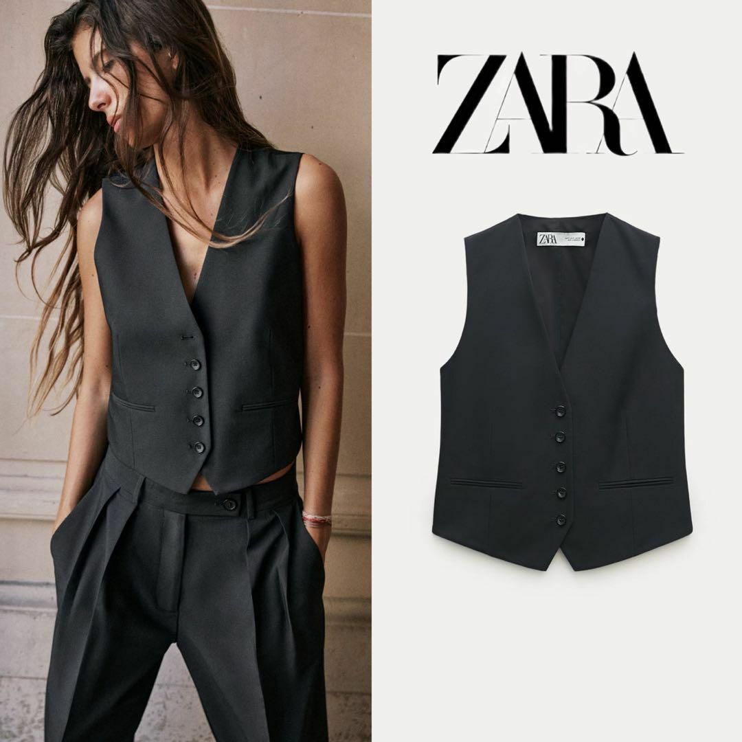 7 ZARA ZW COLLECTION ボタン ベスト M | フリマアプリ ラクマ