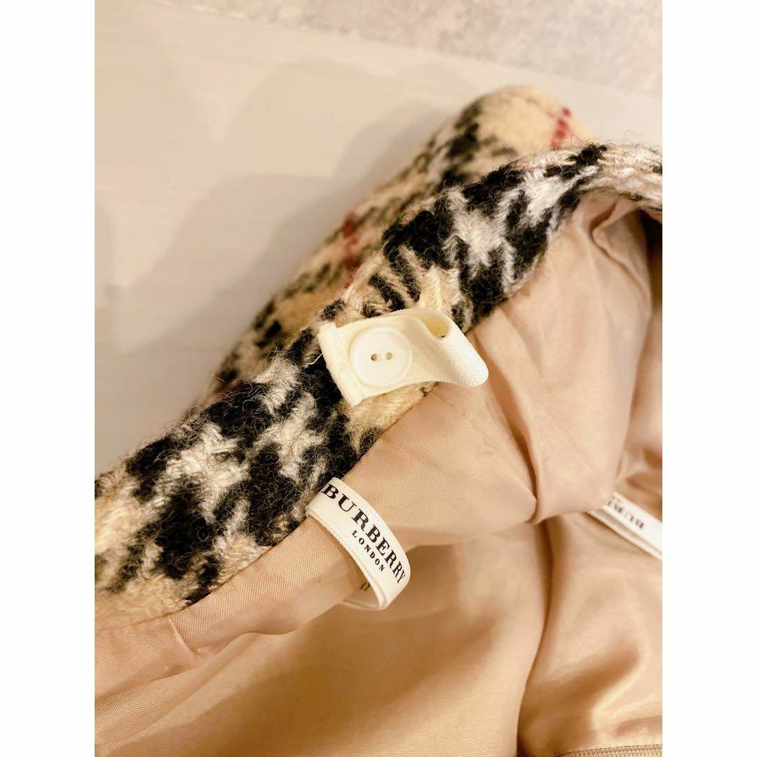 BURBERRY(バーバリー)のBurberry キッズ　フェルト生地　チェックミニスカート　100 キッズ/ベビー/マタニティのキッズ服女の子用(90cm~)(スカート)の商品写真