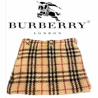 バーバリー(BURBERRY)のBurberry キッズ　フェルト生地　チェックミニスカート　100(スカート)