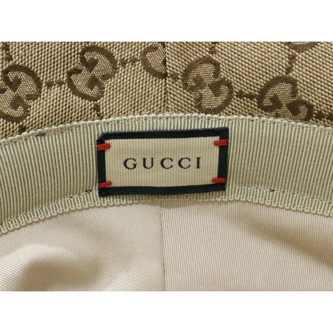 Gucci(グッチ)の【箱・布袋あり】GUCCI　グッチ　GGキャンバス　フェドラハット　576587　帽子　バケットハット　バケハ　Lサイズ　59cm　ベージュ×ブラウン　メンズ　レディース　ユニセックス　ギフト　プレゼント包装可【中古】松前R56号店 メンズの帽子(ハット)の商品写真