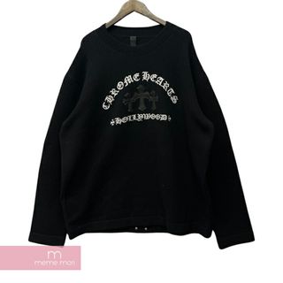 クロムハーツ(Chrome Hearts)のCHROME HEARTS Ynot Cashmere Knit クロムハーツ ワイノットカシミヤニット セーター クロスレザーパッチ セメタリークロス ロゴ刺繍 シルバープレート ブラック サイズL 【240209】【新古品】【me04】(ニット/セーター)