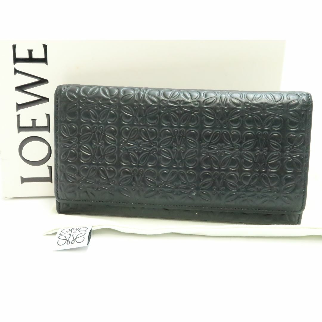 LOEWE(ロエベ)のロエベ　リピートアナグラム　エンボス加工　黒色系　　長財布　18678401 レディースのファッション小物(財布)の商品写真