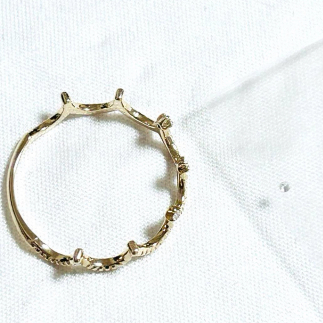 ete(エテ)のK10 ダイヤモンド　クラウン　王冠　リング　ジュエッテ　アガット　ノジェス  レディースのアクセサリー(リング(指輪))の商品写真