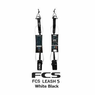 FCS COMP Leash 5ft WHITE/BLACK リーシュ(サーフィン)