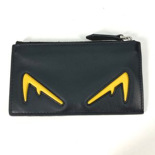 フェンディ(FENDI)のフェンディ FENDI バグズ アイ　フラグメントケース 7M0227 モンスター カードケース 小銭入れ ミニ財布 コインケース レザー ブラック 美品(コインケース/小銭入れ)