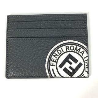 FENDI - フェンディ FENDI 名刺入れ 7M0164 ロゴ バイカラー パスケース カードケース レザー グレー系 美品