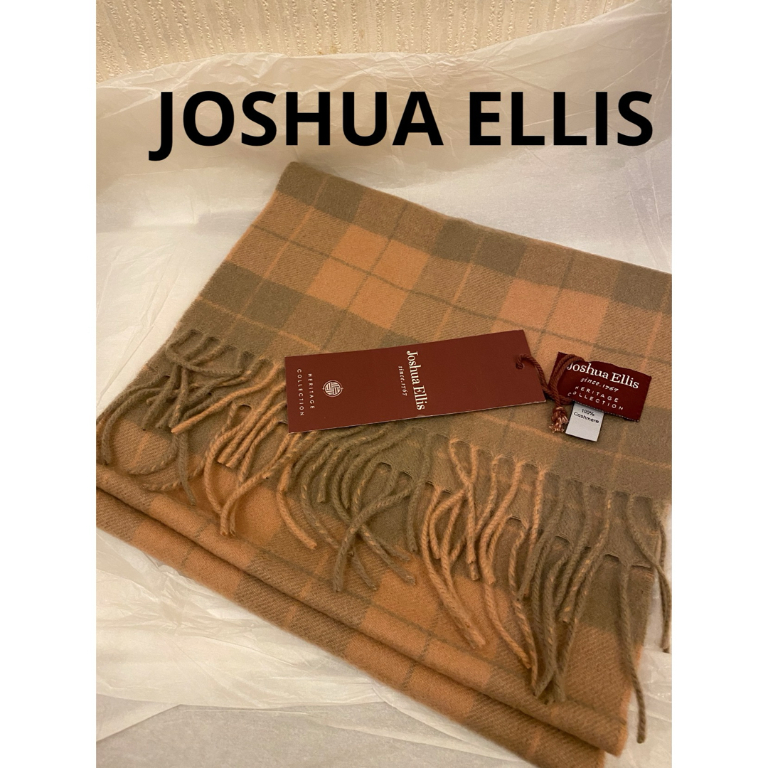 Joshua Ellis(ジョシュアエリス)のジョシュアエリス JOSHUA ELLIS カシミヤ マフラー　ピンク　チェック レディースのファッション小物(マフラー/ショール)の商品写真