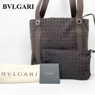 BVLGARI ブルガリ　レザー　トートバッグ　ハンドバッグ　大容量　ブラウン