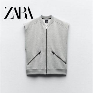 ザラ(ZARA)の8 ZARA プラッシュベスト ジッパー L(ベスト/ジレ)