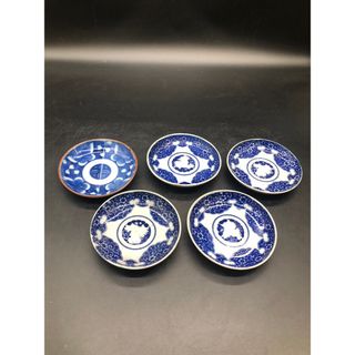 有田焼　古伊万里　銘々皿　小皿　印判　染付　色絵　明治大正　時代物(食器)