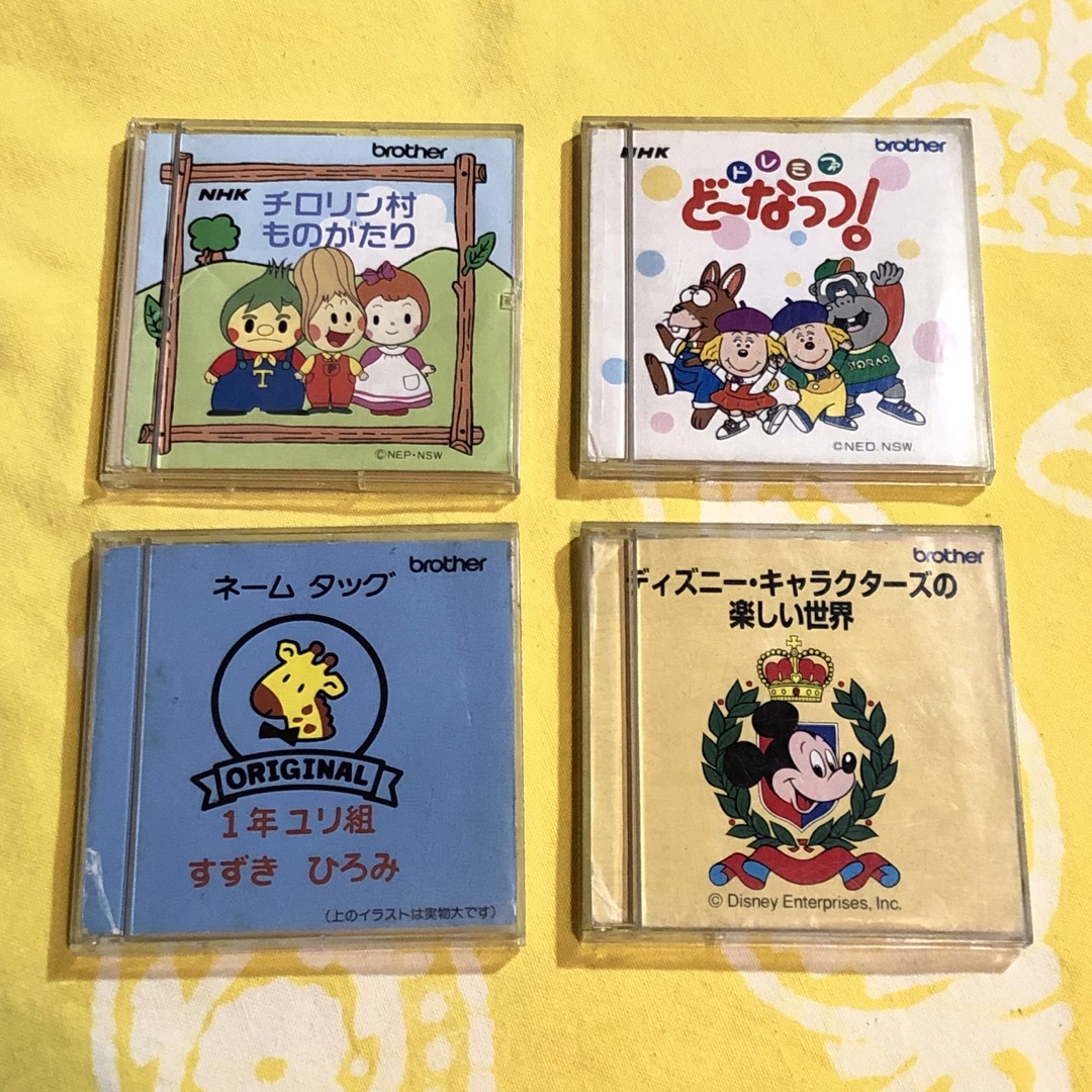 brother(ブラザー)の刺繍カード  4枚セット【ディズニー、ドレミファどーなっつ！ネームタッグその他】 ハンドメイドのハンドメイド その他(その他)の商品写真