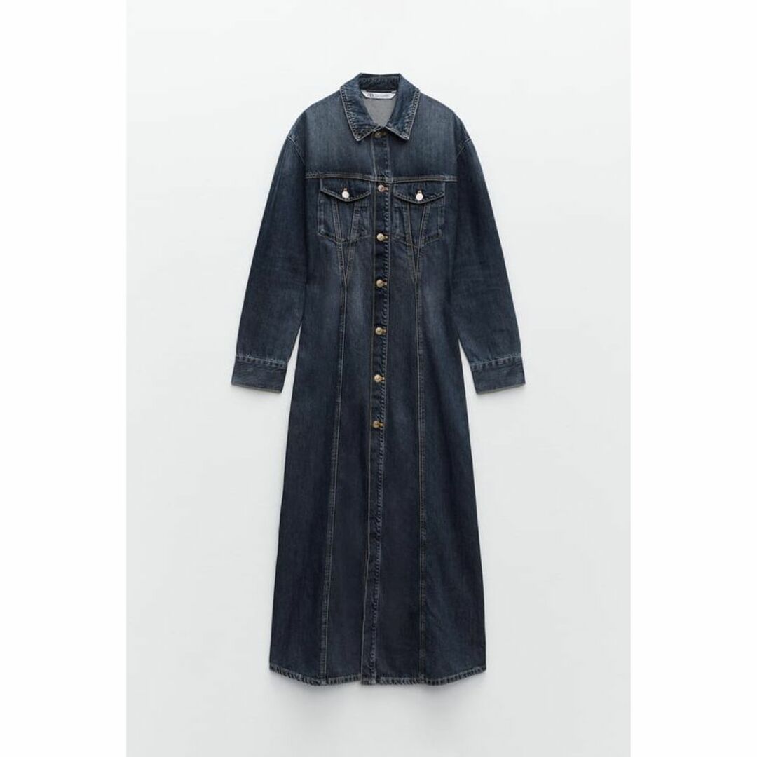 ZARA(ザラ)の10 ZARA TRF ロング デニム ワンピース S レディースのワンピース(ロングワンピース/マキシワンピース)の商品写真