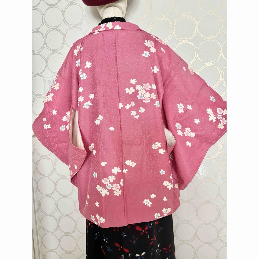 SALE! 羽織 花柄 ピンク ロング羽織 カーディガンの通販 by ち SALE! 羽織 花柄 ピンク ロング羽織 カーディガンの通販 by ち