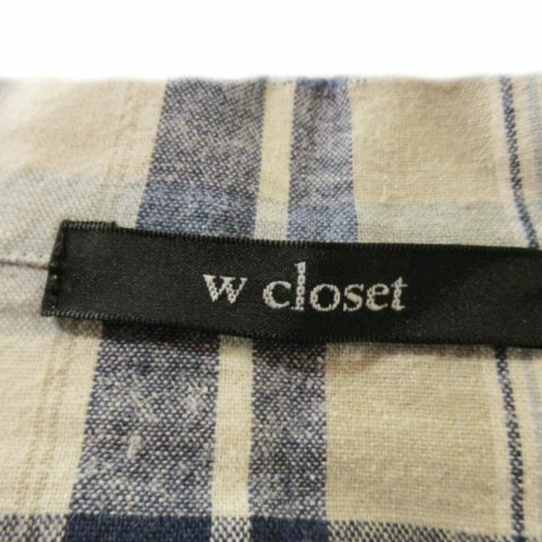 w closet(ダブルクローゼット)のw closet シャツ ブラウス 七分袖 麻 チェック 230330AH12A レディースのトップス(シャツ/ブラウス(長袖/七分))の商品写真