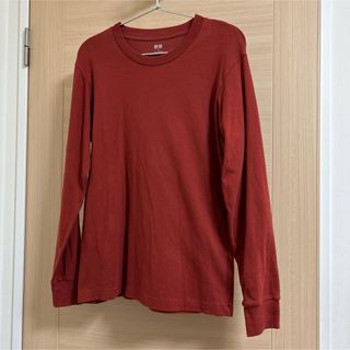 ユニクロ(UNIQLO)の【美品】UNIQLO ★ コットンクルーネック長袖Tシャツ　men's Mサイズ(Tシャツ/カットソー(七分/長袖))