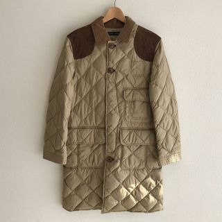 ラルフローレン(Ralph Lauren)の『USED』 RALPH LAUREN ラルフローレン キルティングダウンジャケット サイズ7 ダウンジャケット ポリエステル/コットン  /ダウン/フェザー/牛革 ブラウン/ベージュ系【中古】(その他)