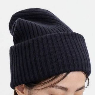 アパルトモンドゥーズィエムクラス(L'Appartement DEUXIEME CLASSE)のL'Appartement Cashmere Knit Cap ネイビー(ニット帽/ビーニー)