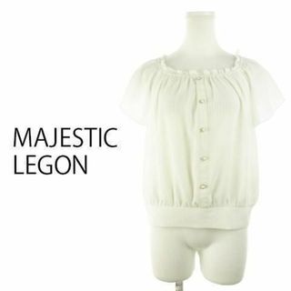 マジェスティックレゴン(MAJESTIC LEGON)のマジェスティックレゴン ブラウス 半袖 透け感 チェック 230426AH3A(シャツ/ブラウス(半袖/袖なし))