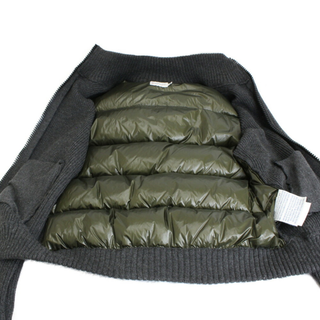 MONCLER(モンクレール)のMONCLER　モンクレール　MAGLIONE TRICOT CARDIGAN　カーディガン　ダウン　ニット　3209194369009411　グレー×カーキ　Sサイズ　メンズ　ギフト　プレゼント包装可【中古】松前R56号店 メンズのトップス(カーディガン)の商品写真