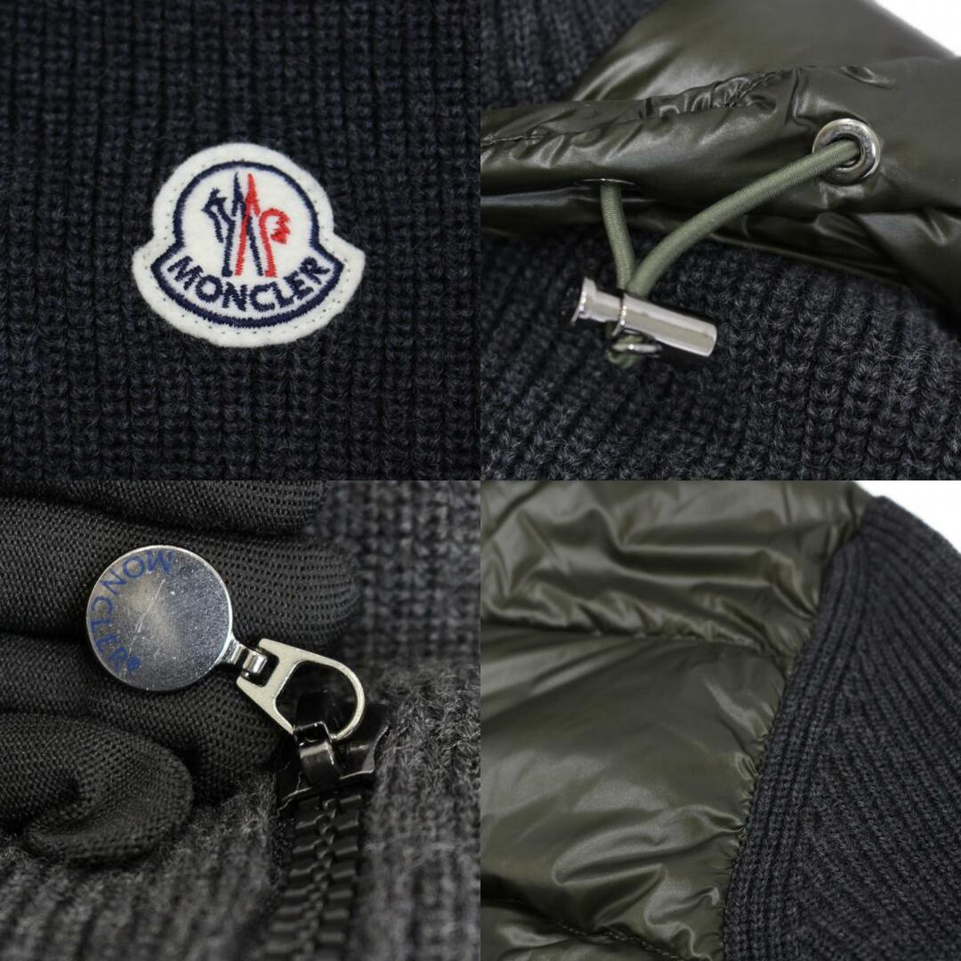 MONCLER(モンクレール)のMONCLER　モンクレール　MAGLIONE TRICOT CARDIGAN　カーディガン　ダウン　ニット　3209194369009411　グレー×カーキ　Sサイズ　メンズ　ギフト　プレゼント包装可【中古】松前R56号店 メンズのトップス(カーディガン)の商品写真