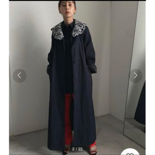 アメリヴィンテージ(Ameri VINTAGE)のEMBROIDERY COLLAR COAT(ロングコート)