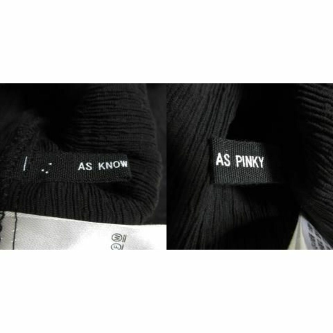 AS KNOW AS PINKY(アズノゥアズピンキー)のアズノウアズ ピンキー 五分袖ブラウス ワッシャー * 黒 230426AO7A レディースのトップス(シャツ/ブラウス(半袖/袖なし))の商品写真