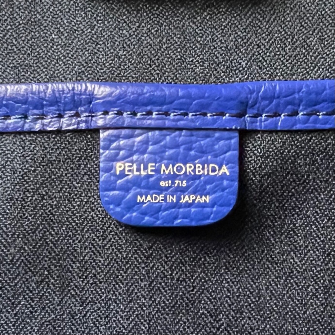 PELLE MORBIDA(ペッレ モルビダ)の美品♡A4可♡シュリンクレザー♡ブルー♡ペッレモルビダ ビジネス トートバッグ メンズのバッグ(トートバッグ)の商品写真