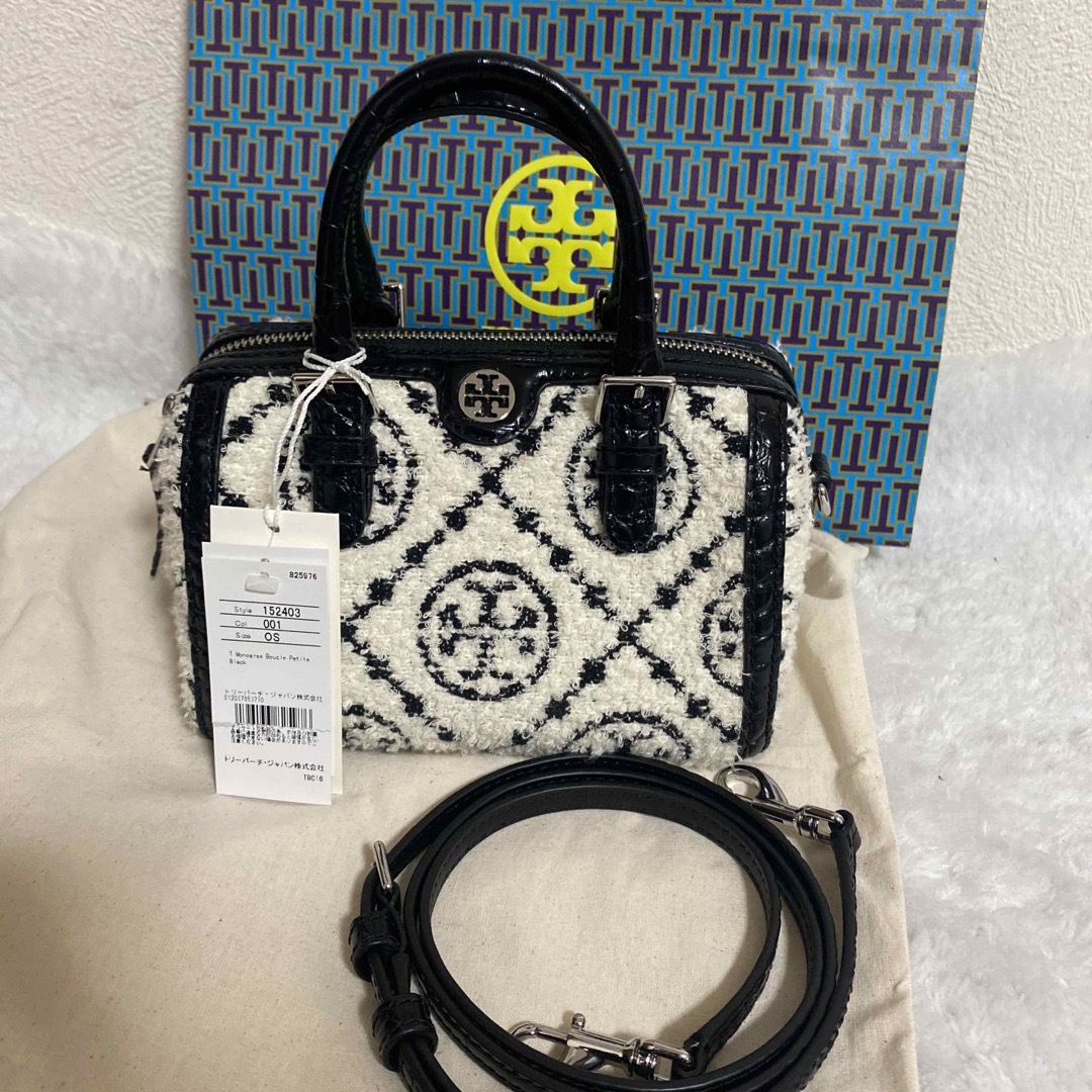 Tory Burch - トリーバーチ Tモノグラム ブークレ ミニバレル Tory Burch - トリーバーチ Tモノグラム ブークレ ミニバレル