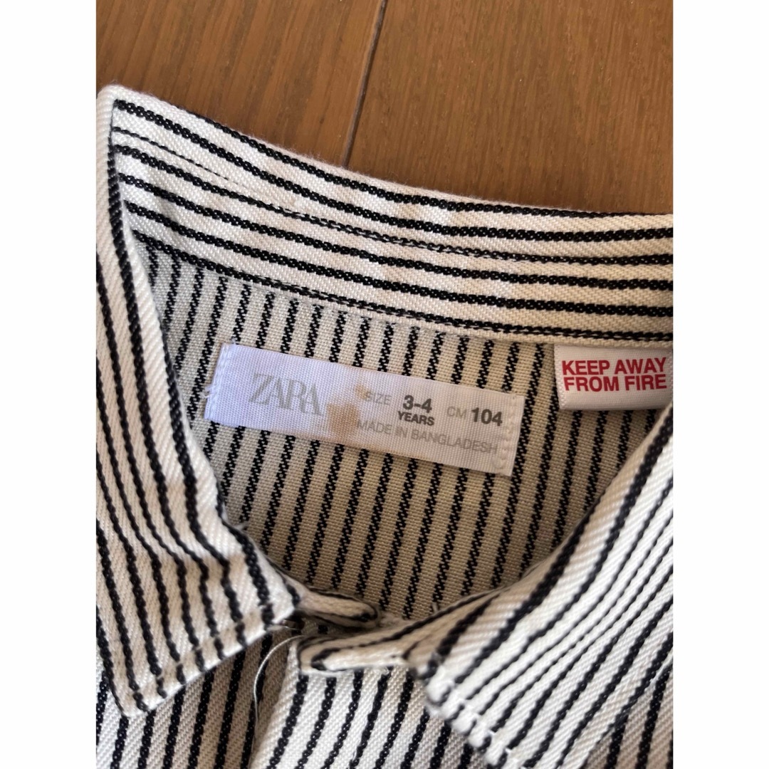 ZARA KIDS(ザラキッズ)の◎170【美品】ZARA ストライプシャツジャケット 100cm キッズ/ベビー/マタニティのキッズ服男の子用(90cm~)(ジャケット/上着)の商品写真