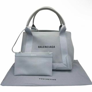 バレンシアガ(Balenciaga)の新品【BALENCIAGA】ネイビー・スモールカバス　キャンバス×カーフスキン(ハンドバッグ)