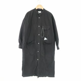 アンドワンダー(and wander)の美品 and wander アンドワンダー 574-3183048 CORDURA typewriter long shirt コーデュラタイプライター シャツ S オーガニックコットン、ナイロン 長袖 ロング トップス アウトドア AU2404A77 (その他)