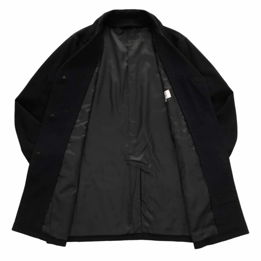 MONSIEUR NICOLE(ムッシュニコル)のムッシュニコル クロスステッチ中綿入りライナー付 チェスターコート ブラック48 メンズのジャケット/アウター(チェスターコート)の商品写真