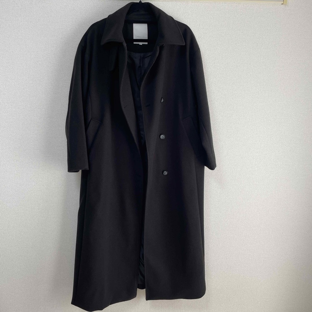 MERCURYDUO(マーキュリーデュオ)のロングコート 黒 レディースのジャケット/アウター(ロングコート)の商品写真
