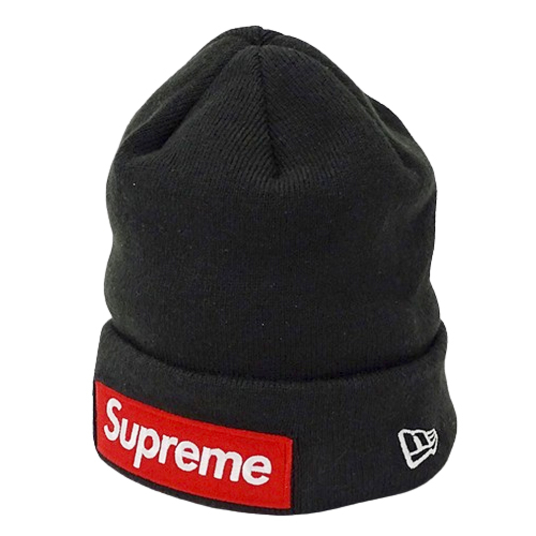 Supreme(シュプリーム)のシュプリーム Supreme ニット帽 レディース メンズ ブランド ニットキャップ ブラック 黒 ニューエラ コラボ ボックスロゴ おしゃれ 秋冬 あったか 防寒 【中古】 レディースの帽子(ニット帽/ビーニー)の商品写真