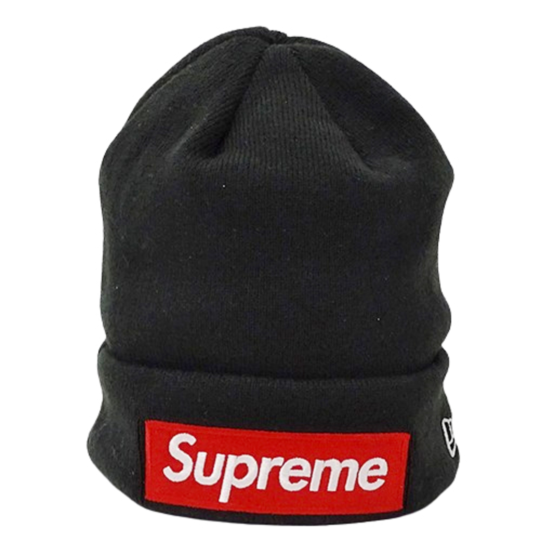 Supreme(シュプリーム)のシュプリーム Supreme ニット帽 レディース メンズ ブランド ニットキャップ ブラック 黒 ニューエラ コラボ ボックスロゴ おしゃれ 秋冬 あったか 防寒 【中古】 レディースの帽子(ニット帽/ビーニー)の商品写真