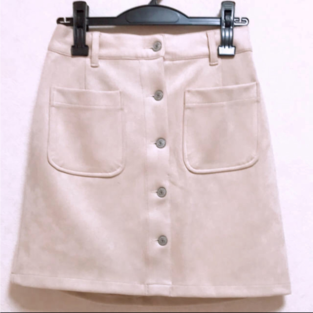 スエード風台形スカート レディースのスカート(ひざ丈スカート)の商品写真