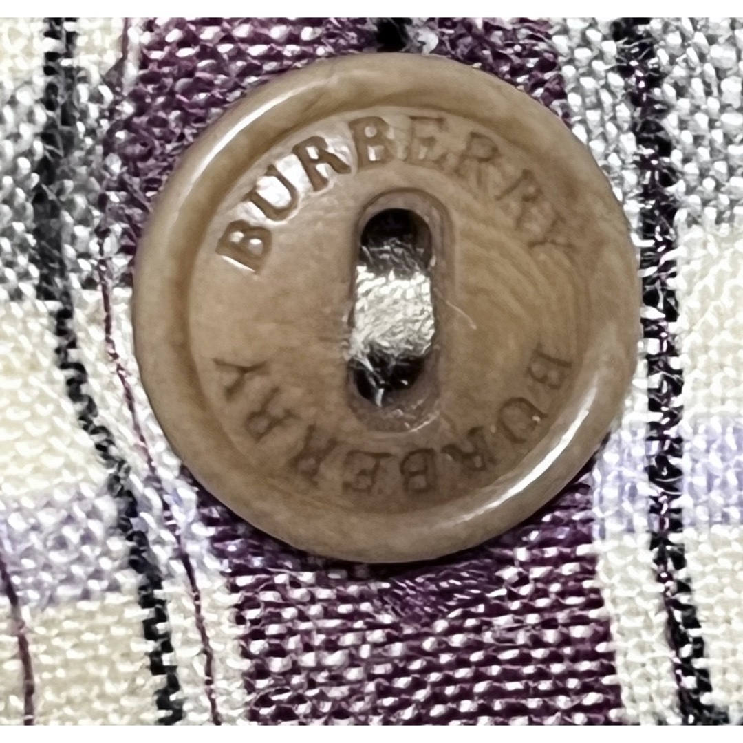 BURBERRY(バーバリー)の匿名発送　美品　バーバリーロンドン　麻100 パープルチェックデザインシャツ　L メンズのトップス(シャツ)の商品写真