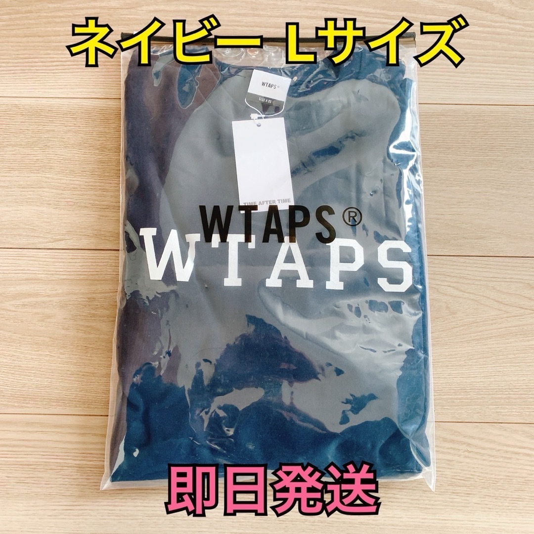 W)taps(ダブルタップス)のWTAPS COLLEGE  LS  COTTON  NAVY Lサイズ メンズのトップス(Tシャツ/カットソー(七分/長袖))の商品写真