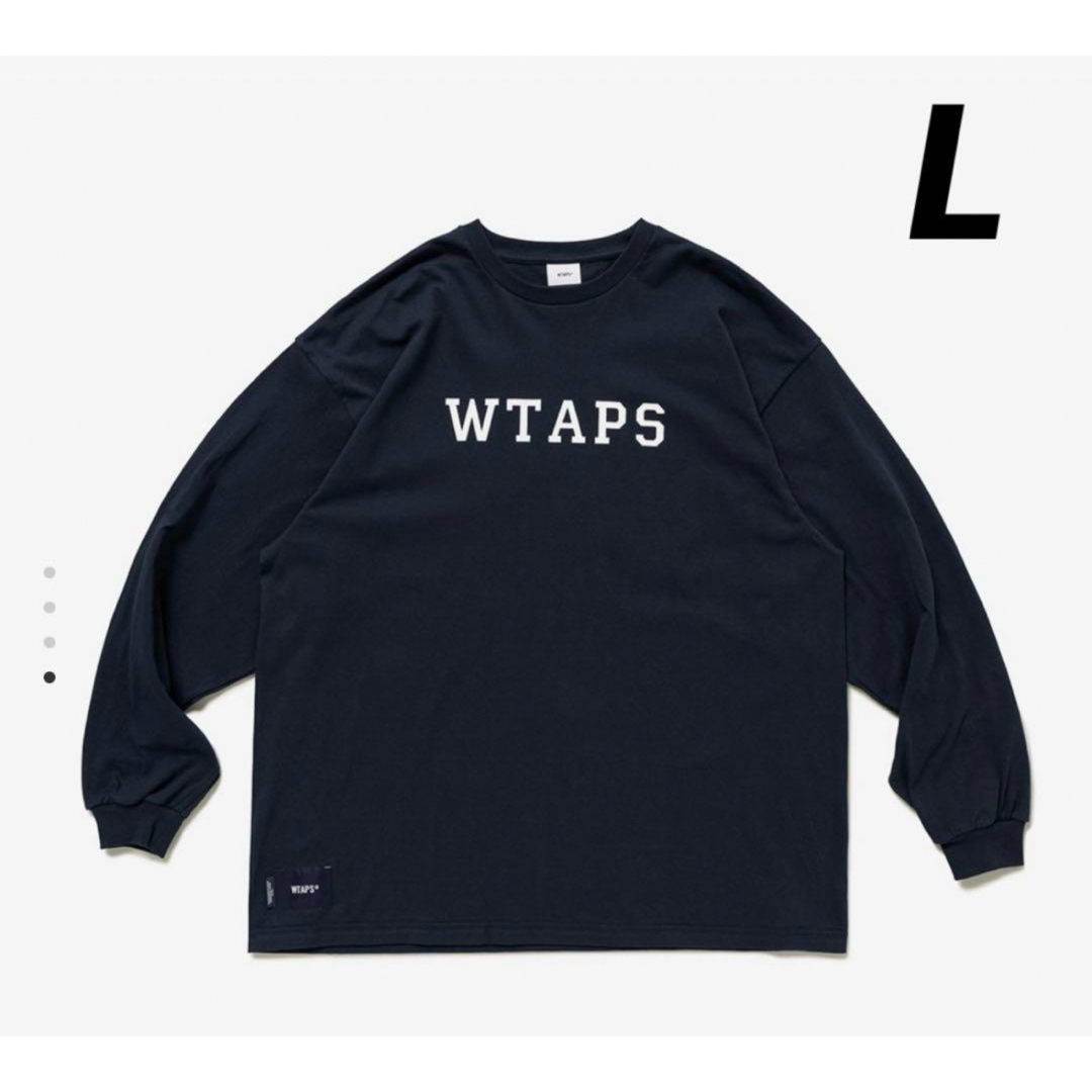 W)taps(ダブルタップス)のWTAPS COLLEGE  LS  COTTON  NAVY Lサイズ メンズのトップス(Tシャツ/カットソー(七分/長袖))の商品写真