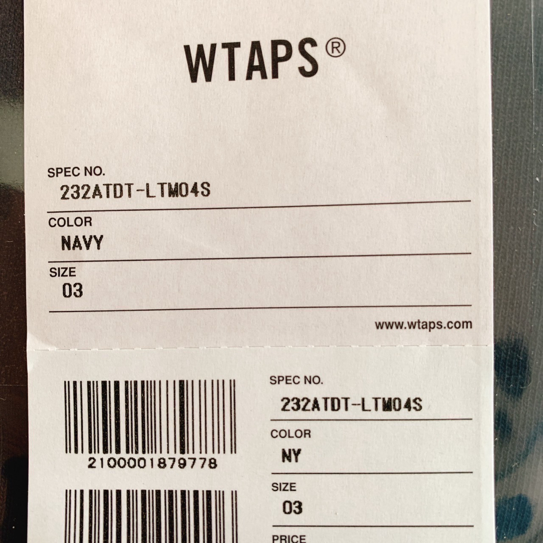 W)taps(ダブルタップス)のWTAPS COLLEGE  LS  COTTON  NAVY Lサイズ メンズのトップス(Tシャツ/カットソー(七分/長袖))の商品写真