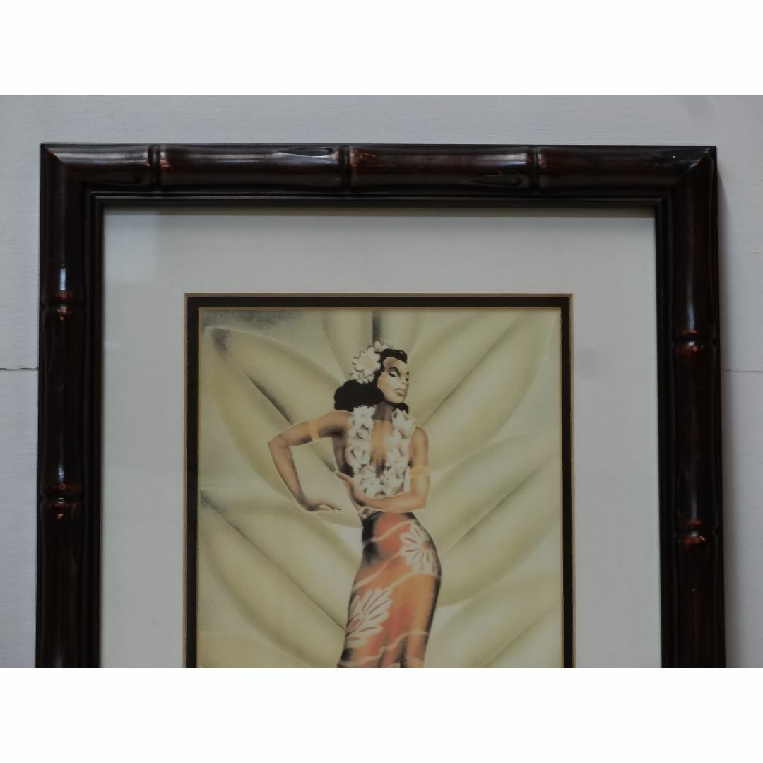 エリック・ギル Vintage Hawaiian Art バンブ－額装 エンタメ/ホビーの美術品/アンティーク(絵画/タペストリー)の商品写真