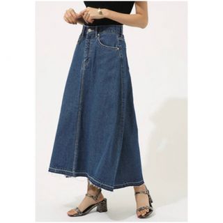 アズールバイマウジー(AZUL by moussy)の【AZUL BY MOUSSY】デニムフレアスカート(ロングスカート)