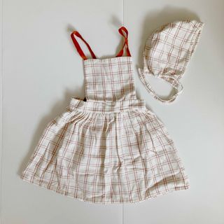 キャラメルベビー&チャイルド(Caramel baby&child )のliilu - apron onepiece & hat(ワンピース)