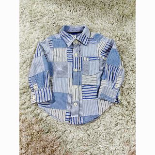 ベビーギャップ(babyGAP)の☆中古品☆GAP baby パッチワークブラウスシャツ　ブルー系　90cm(ブラウス)